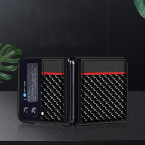 Carbon Stripe mobilskal till Samsung Galaxy Z Flip 3 - Röd Röd