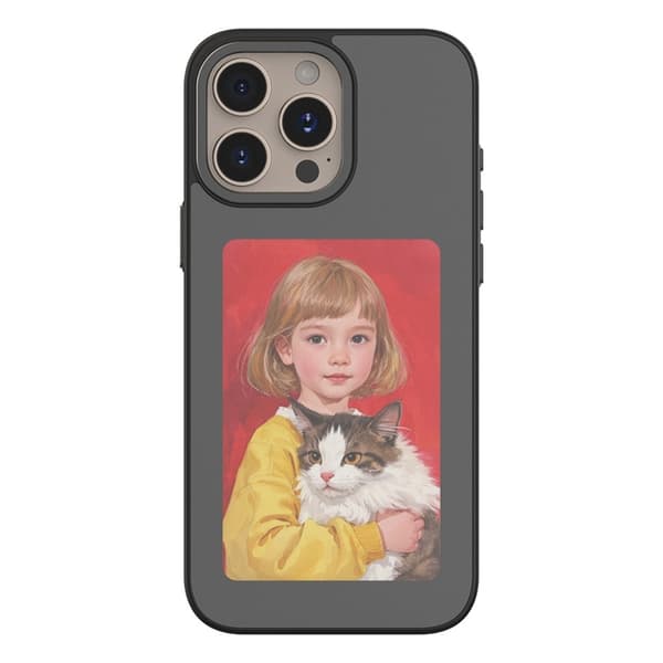 Mobilskal till iPhone 16 Pro E-Ink 4'' HD 4 Färger NFC Svart
