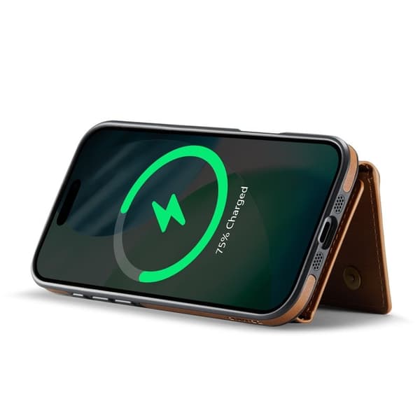 DG.MING M6 Series Mobilskal till iPhone Air Magnetiskt Plånboksfodral Brun