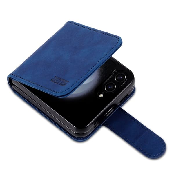 AZNS Samsung Galaxy Z Flip7 FE Plånboksfodral Konstläder - Blå