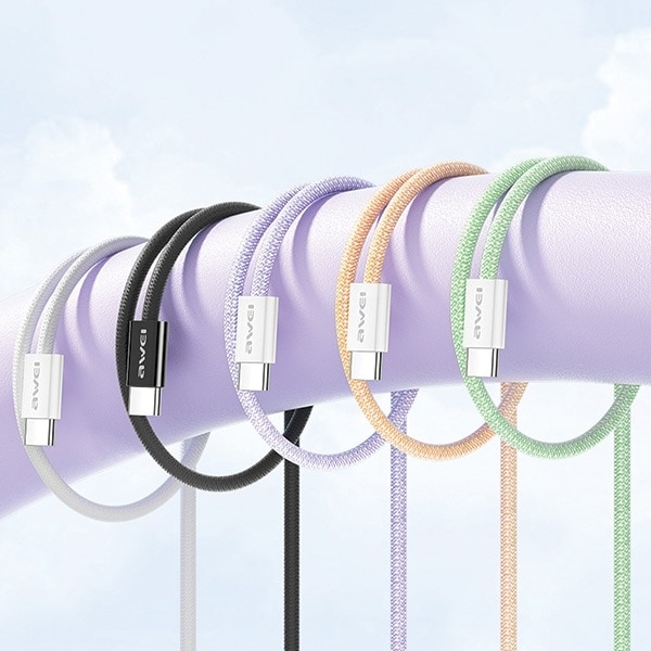 AWEI CL-219T Kabel USB-C–USB-C 60W iPhone 15 - Svart