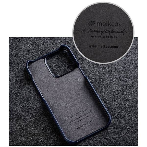 MELKCO Mobilskal till iPhone 13 mini Äkta Läder PC Röd