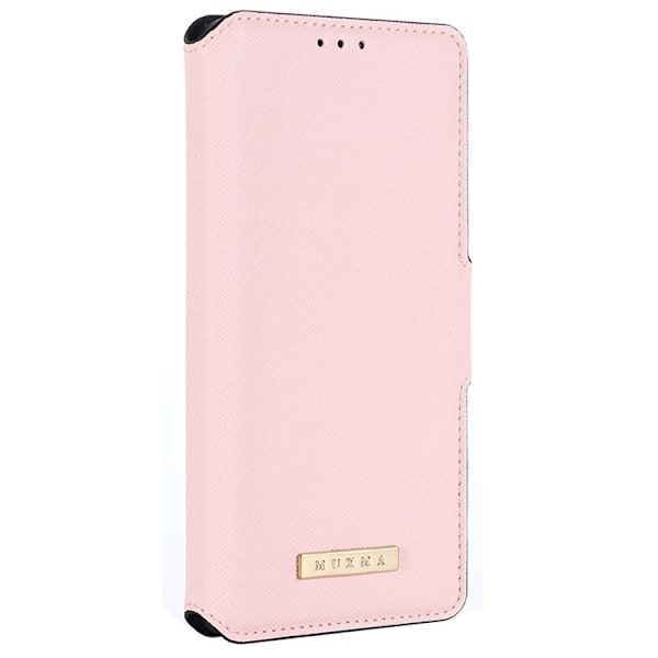 MUXMA iPhone 14 Pro Plånboksfodral Cross Texture - Rosa