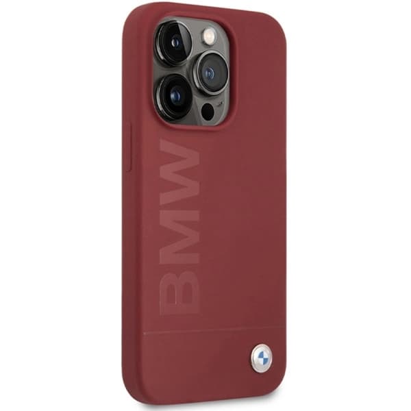 BMW iPhone 15 Pro Cover Magsafe Silikon Big Logo - Rød Röd