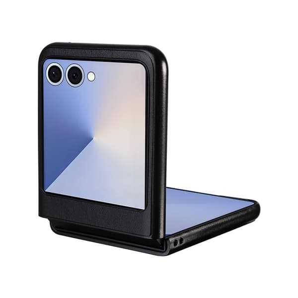 Mobilskal till Galaxy Z Flip7 PU Läder Protective - Svart Svart