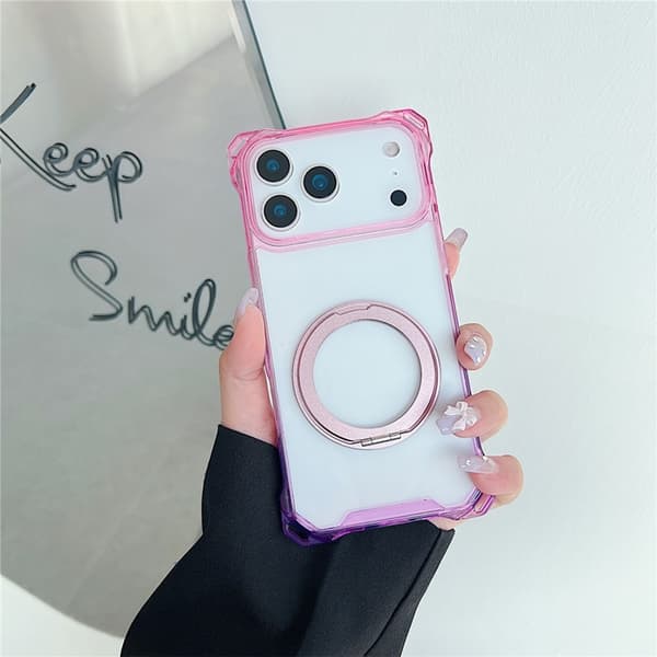Mobilskal till iPhone 17 Pro MagSafe Ring Kickstand - Rosa / Lila Rosa