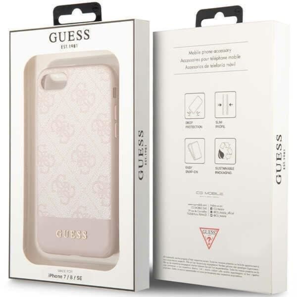 Guess iPhone 7/8/SE (2020/2022) Mobilskal 4G Stripe - Rosa Rosa