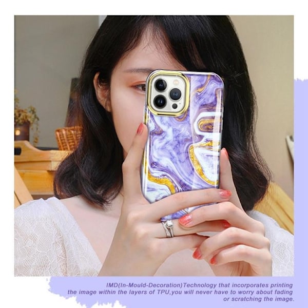 iPhone 14 Pro Max Skal 360 Marble - Lila