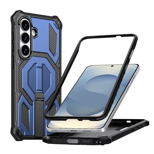Mobilskal för Samsung Galaxy S26 Plus Magnetiskt TPU + PC Kickstand - Blå