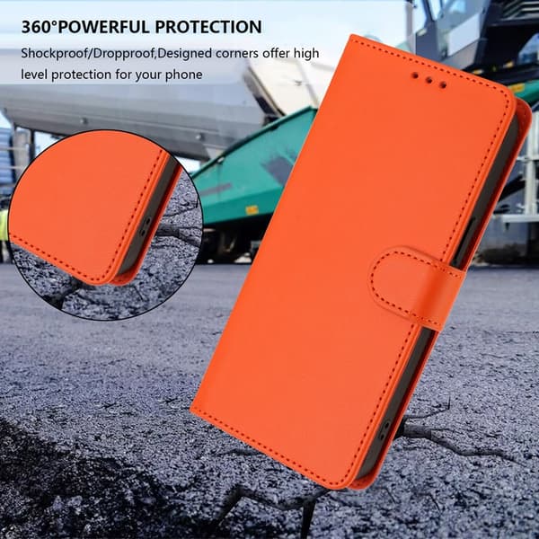 OnePlus 15 5G Plånboksfodral Konstläder Orange