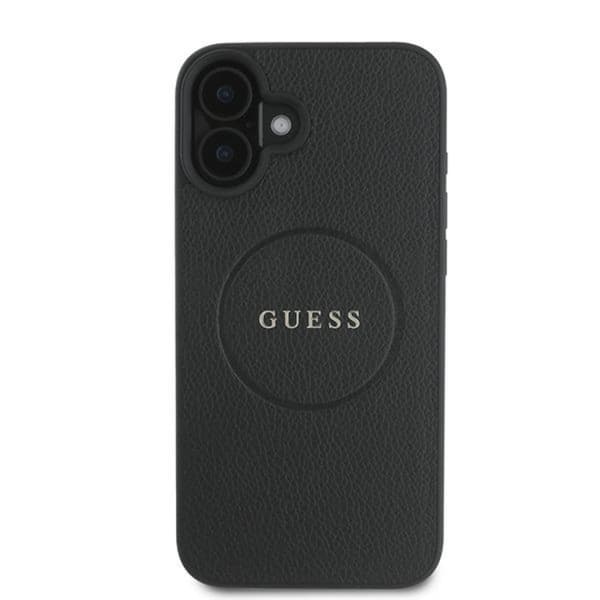 Guess Mobilskal till iPhone 16 Magsafe Grained Ring - Svart Svart