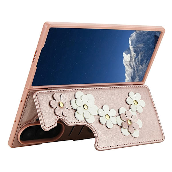 Galaxy Z Fold7 Plånboksfodral Med 2 Remmar - Rosa Rosa