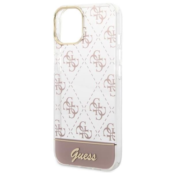 GUESS iPhone 14 Plus Cover 4G Pattern Script - Rosa