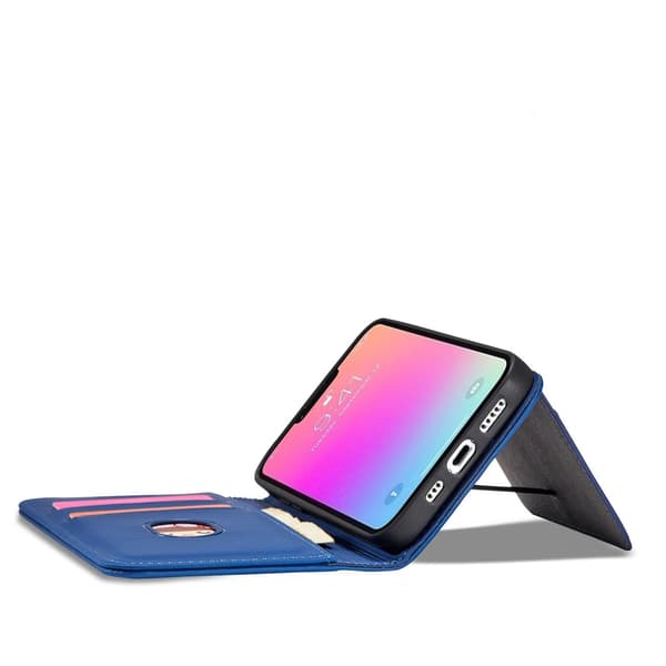 iPhone 13 Pro Magnet Stand Pungetui - Blå Blå