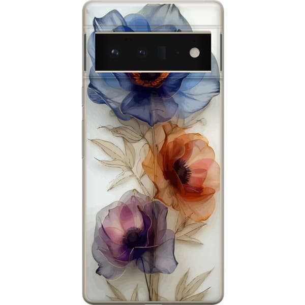 Mobiltelefon taske til Google Pixel 6 Pro med silkeblomster