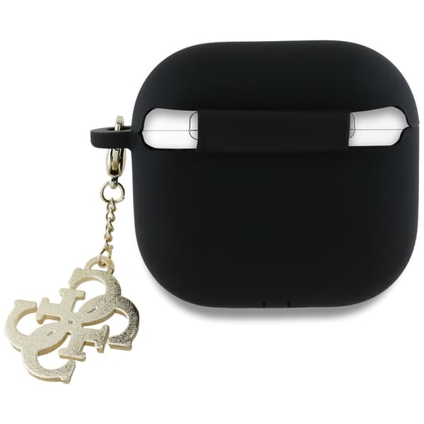 Guess AirPods 4 Taske Silikone 4G Charm - Sort