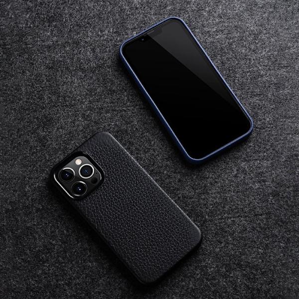 MELKCO Mobilskal till iPhone 15 Pro Magnetisk Äkta Läder + PC - Blå
