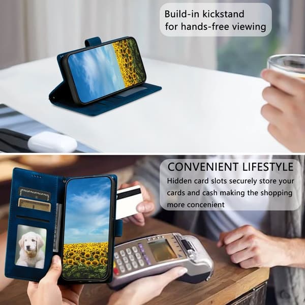 Samsung Galaxy S26 Plånboksfodral Imprinted Totem Konstläder - Blå