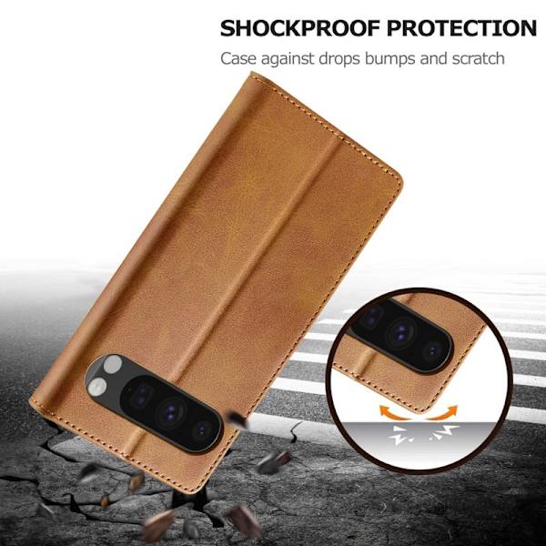 LC.IMEEKE Google Pixel 9 Pro Plånboksfodral Shockproof Konstläder - Gul