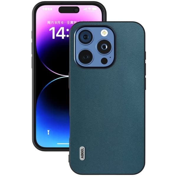 ABEEL Mobilskal till iPhone 16 Pro Äkta Läder + PC + TPU Skydd - Grön