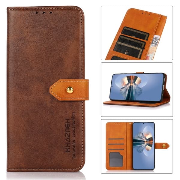 KHAZNEH Xiaomi 17 Pro Max Plånboksfodral Konstläder - Brun