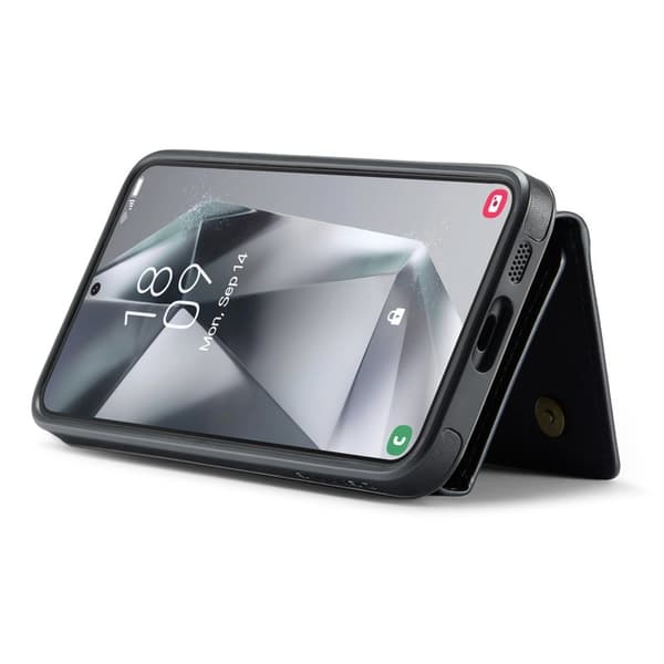 DG.MING M6 Series Konstläder Plånboksfodral för Samsung Galaxy S25+ - Svart