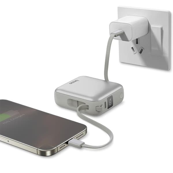 Bazic Fusion 3in1 PowerBank 10000mAh USB-C/Lightning - Grå Grå