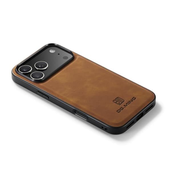DG.MING Mobilskal till iPhone 17 Pro PU Läder Hybrid - Brun