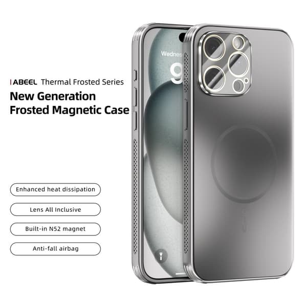 ABEEL Mobilskal till iPhone 14 Pro Magnetiskt TPU PC Kylande Matt Grå