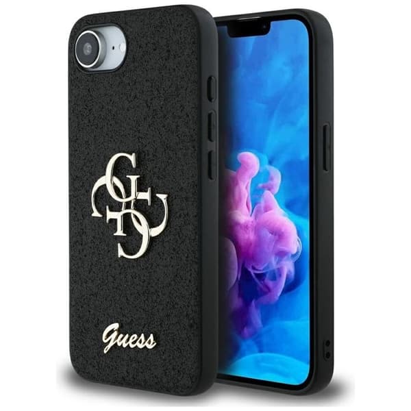 Guess Telefontaske til iPhone 16e Fast Glitter Big 4G - Sort Svart