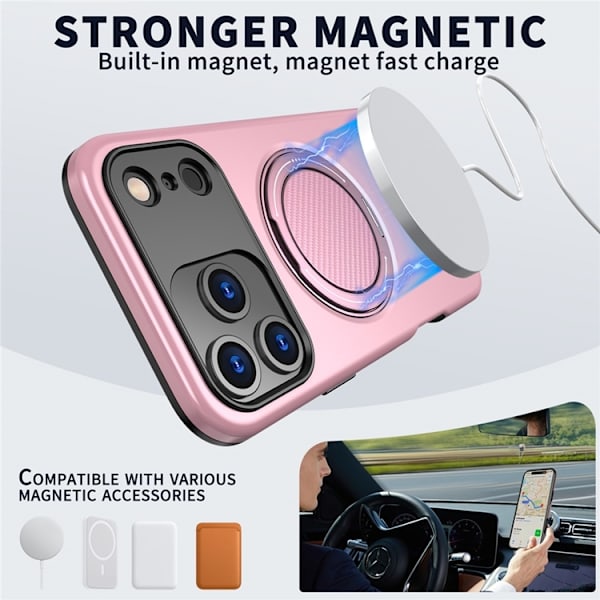 Mobilskal till iPhone 17 Pro MagSafe Rotating Kickstand - Rosa Rosa