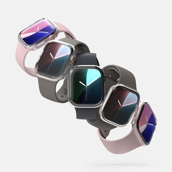 [2-Pakke] Ring Apple Watch 46 mm Series 10 Etui Slim - Klar/Sort Black