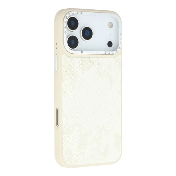 JAUCASE Mobilskal till iPhone 17 Pro Magsafe Snake Texture - Vit Vit