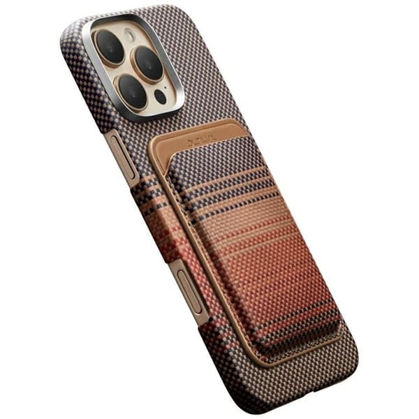 PITAKA MagSafe kortholder vævet tegnebog - Sunset Brun