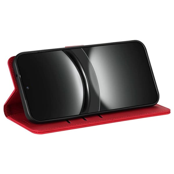 AZNS Samsung Galaxy S25 Plånboksfodral Konstläder - Röd
