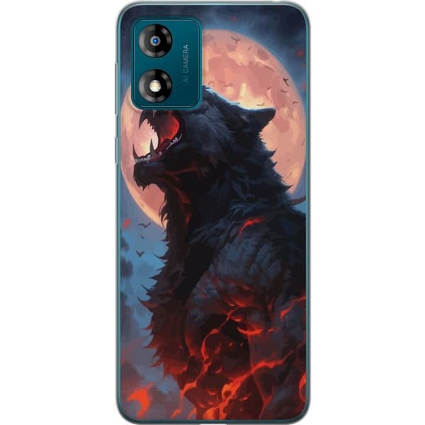 Telefontaske til Motorola Moto E13 med Howling Wolf