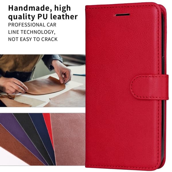 Samsung Galaxy S26 Plus Plånboksfodral Konstläder Med Rem Ställ - Röd
