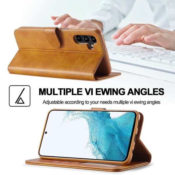 LC.IMEEKE Samsung Galaxy S23 FE Plånboksfodral Konstläder - Gul