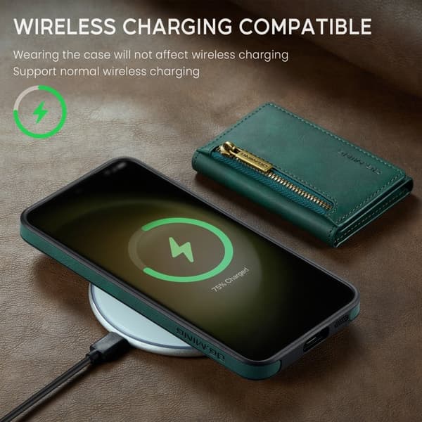 DG.MING M5 Series Mobilskal till Samsung Galaxy S23+ 2-i-1 Plånboksfodral Grön