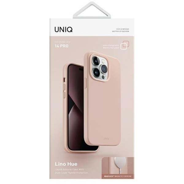 Uniq iPhone 14 Pro Mobiskal Magsafe Lino Hue - Rosa