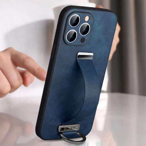 SULADA iPhone 14 Pro Mobilskal Kickstand med Wristband - Svart
