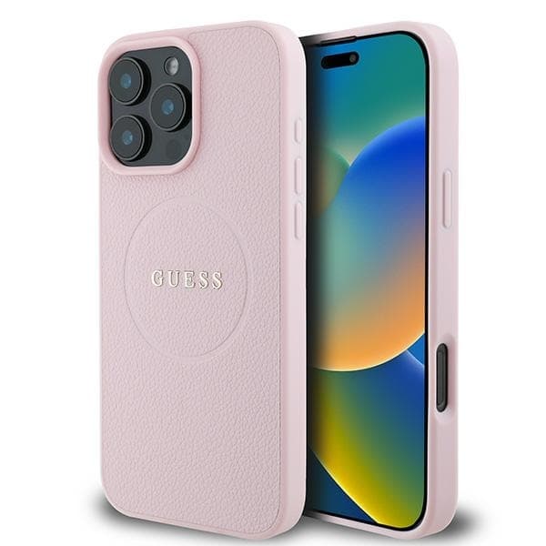 Guess telefontaske til iPhone 15 Pro Max MagSafe MagSafe Kornet Ring - Lyserød