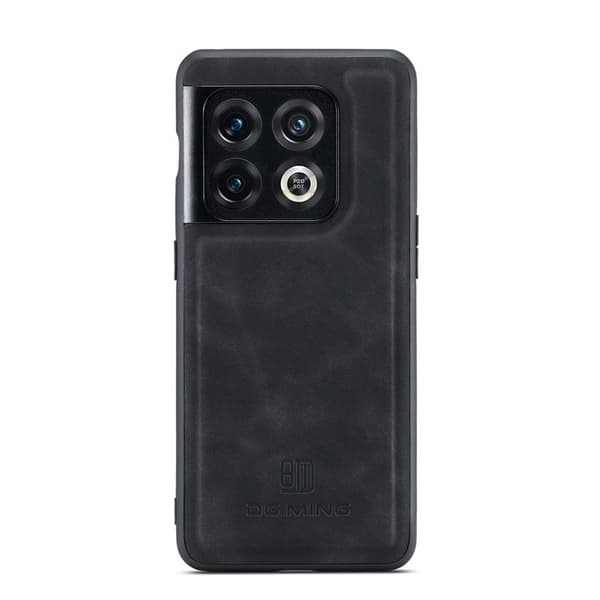 DG.MING OnePlus 10 Pro 5G Konstläder Plånboksfodral 2-i-1 Svart