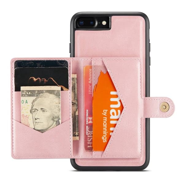 JEEHOOD Mobilskal till iPhone 7 Plus/8 Plus Konstläder TPU Roséguld