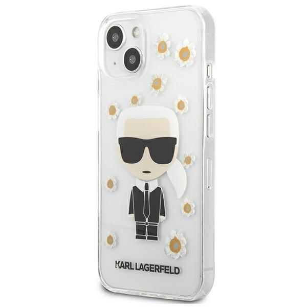 Karl Lagerfeld Flower Ikonik Karl Kuori iPhone 13 mini - Läpinäkyvä