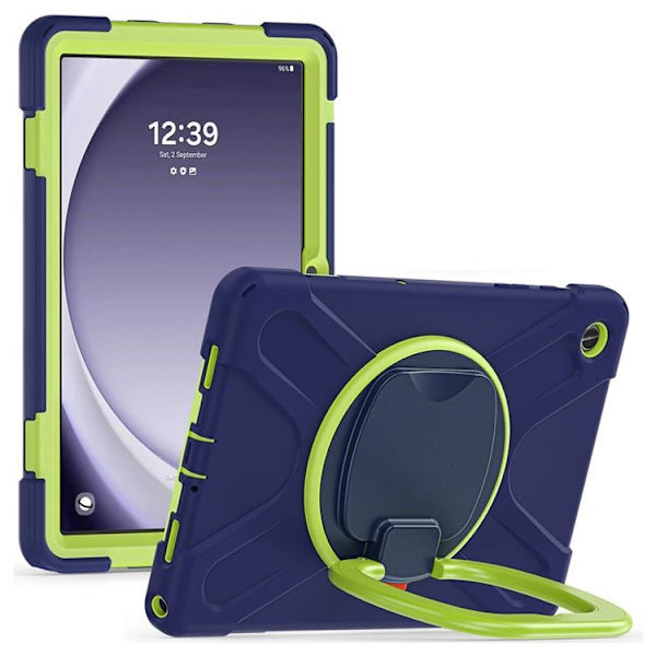Mobilskal till Galaxy Tab A9 Plus Kickstand Handle Grip - Blå / Gulgrön Blå