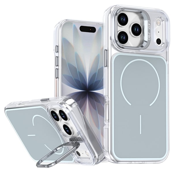 Mobilskal till iPhone 17 Pro Max MagSafe Lens Kickstand TPU + PC - Grå Grå
