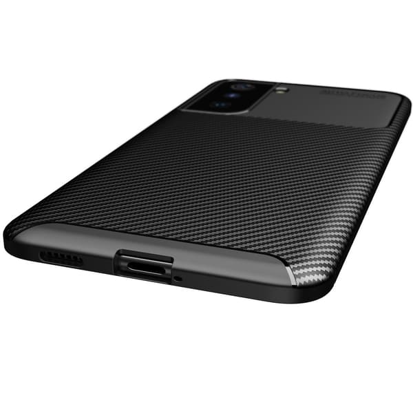 Kulfiber telefontaske til Samsung Galaxy S21 Ultra - Blå Blue