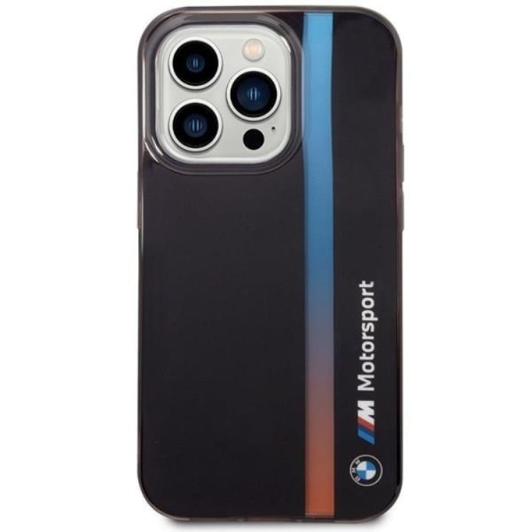 BMW iPhone 14 Pro Max Mobilskal IML Tricolor Stripe - Svart