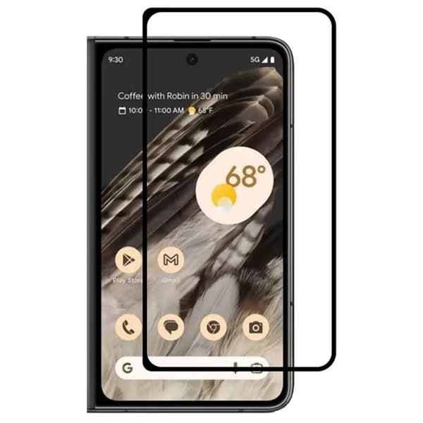 Google Pixel Fold Hærdet Glas Skærmbeskytter Front Full Glue - Sort Black